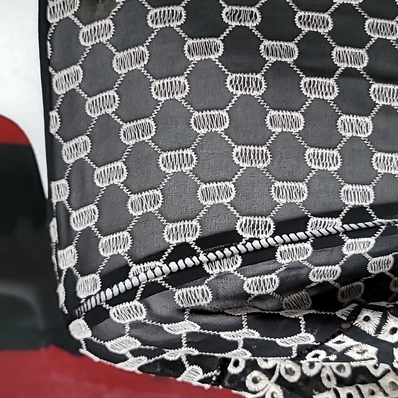 Anthropologie Akemi + Kin Brooke Eyelet Swing Dress Size 2 Color Black/Tan - Picture 11 of 14